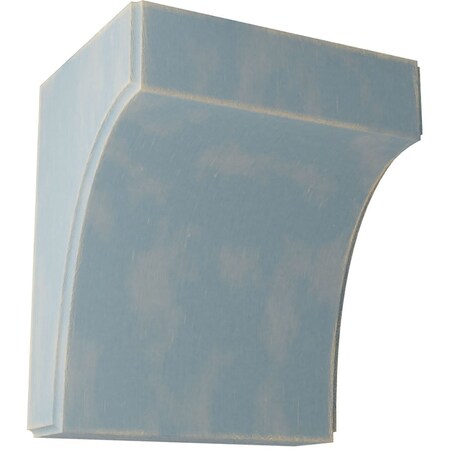 Ekena Millwork 5 1/4"W x 4"D x 6"H Clarksville Wood Vintage Decor Bracket, Driftwood Blue BKTWD05X04X06CVBU